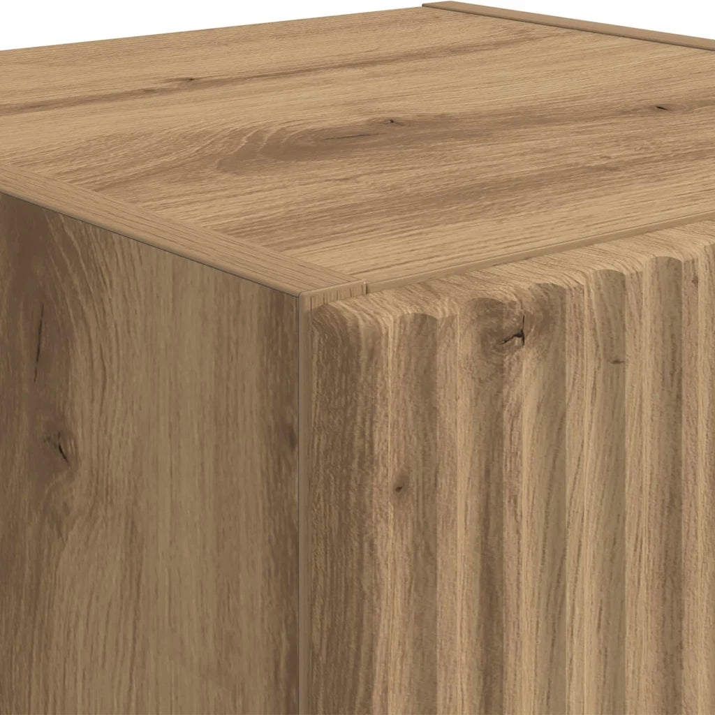Mobile TV da parete 2 pcs Rovere Artigianale 30 x 31 x 80 cm 892308
