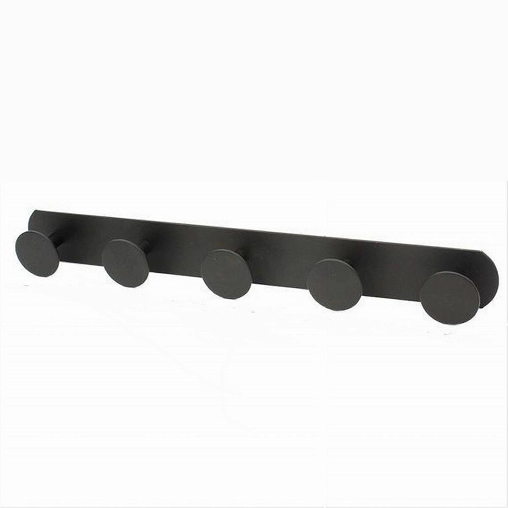 Trade Shop - Appendino Con 5 Ganci Appendi Porta Asciugamano A 5 Posti Bagno Casa Nero 59769 -