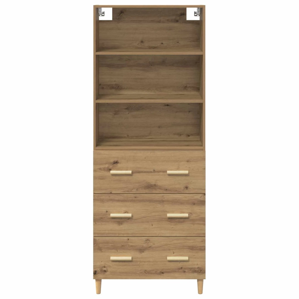 Credenza | Madia | Buffet da pranzo | Armadio da pranzo con cassetto Rovere artigianale 69,5 x 32,5 x 180 cm