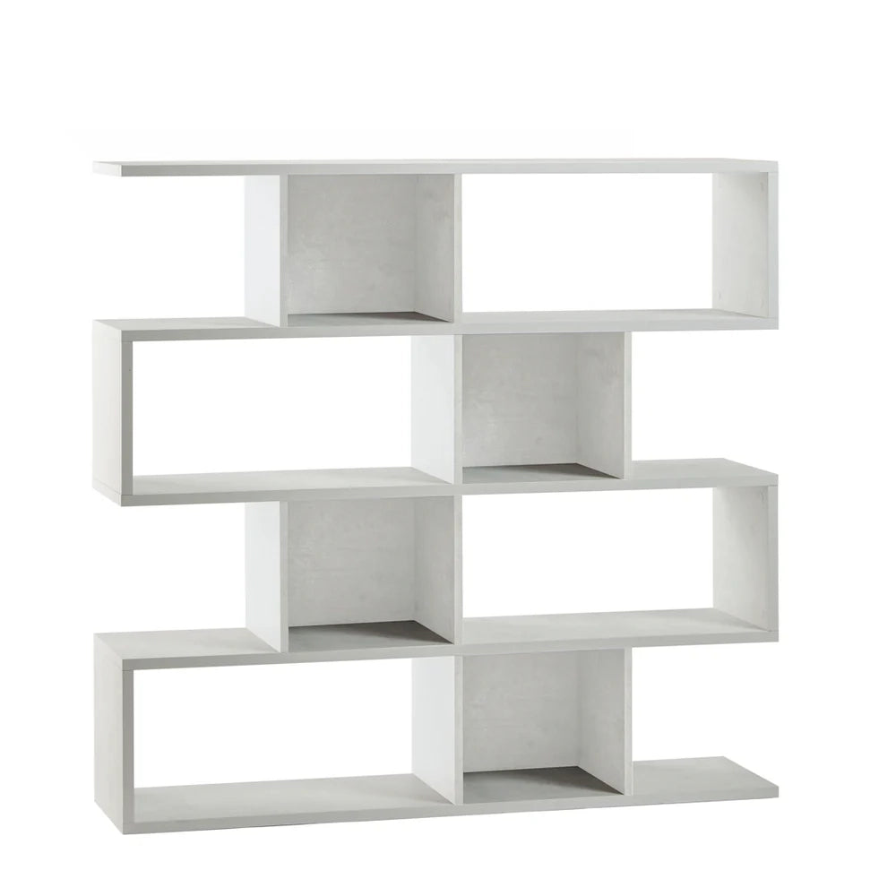 Libreria modulare 4 piani 150x37x144H cm in kit colore Ossido Bianco