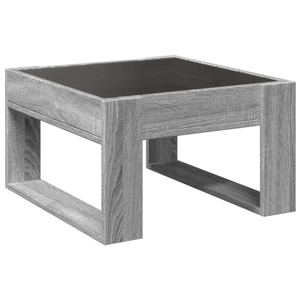 Tavolino da Salotto con LED Infinity Grigio Sonoma 50x53x30 cm