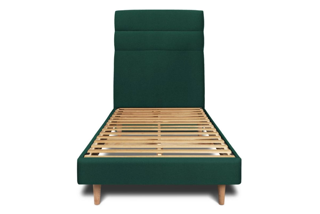 Letto 90x200 cm con testiera in linea - Tessuto velluto