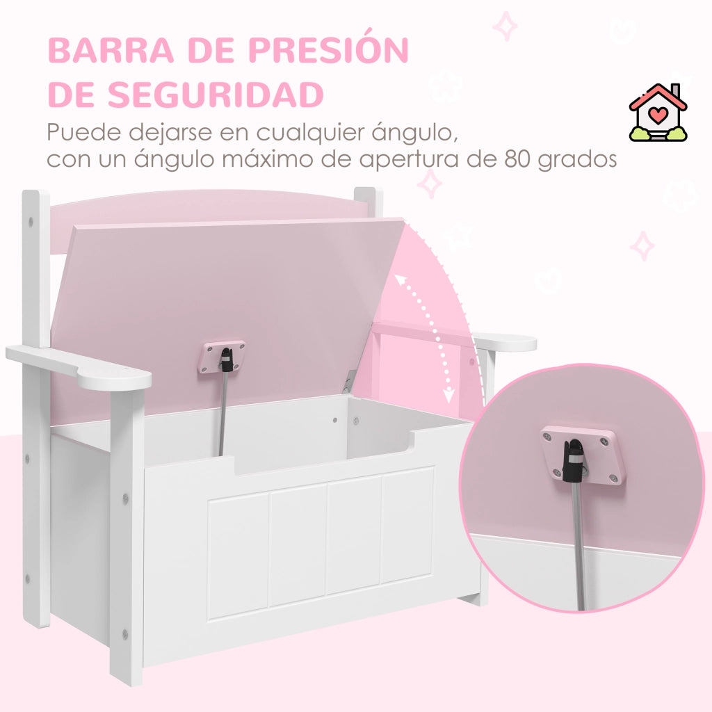 Scrivania con cassetti per bambini ¨C zephmum ¨C rosa e bianco 68.5x34x58 cm