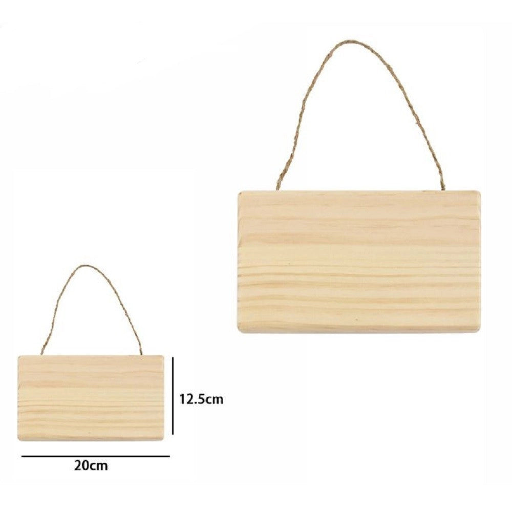Trade Shop - Decorazione In Legno Rettangolare Appendere Con Corda Insegna 20x12.5 Cm 74203a -