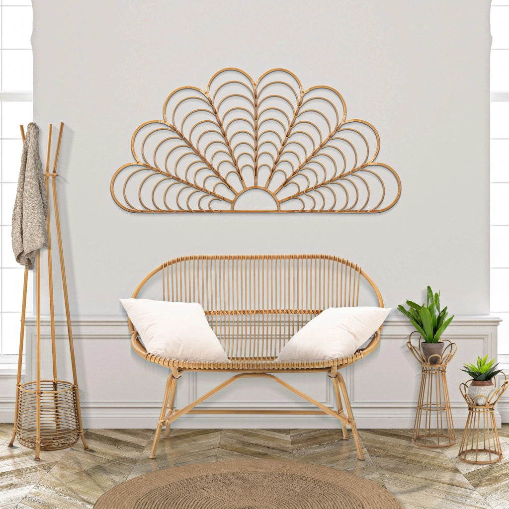 Dalotami, Vaso Portavaso Finiture in Rattan, Marrone Rovere