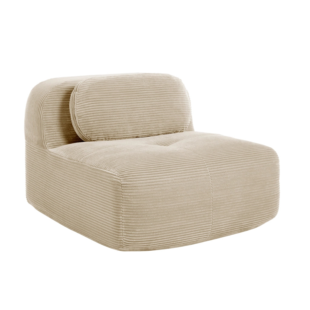 Divano Hamlet senza braccioli - Zephmum- Tessuto corde cuscini beige