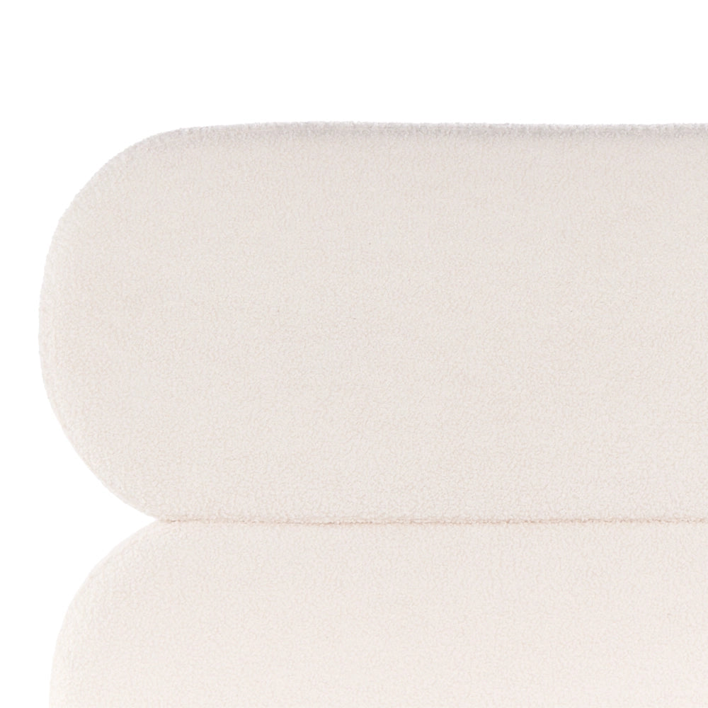 Letto matrimoniale con rete testiera in bouclè bianco sporco gambe in metallo camera da letto 120 x 200 cm classica minimalista