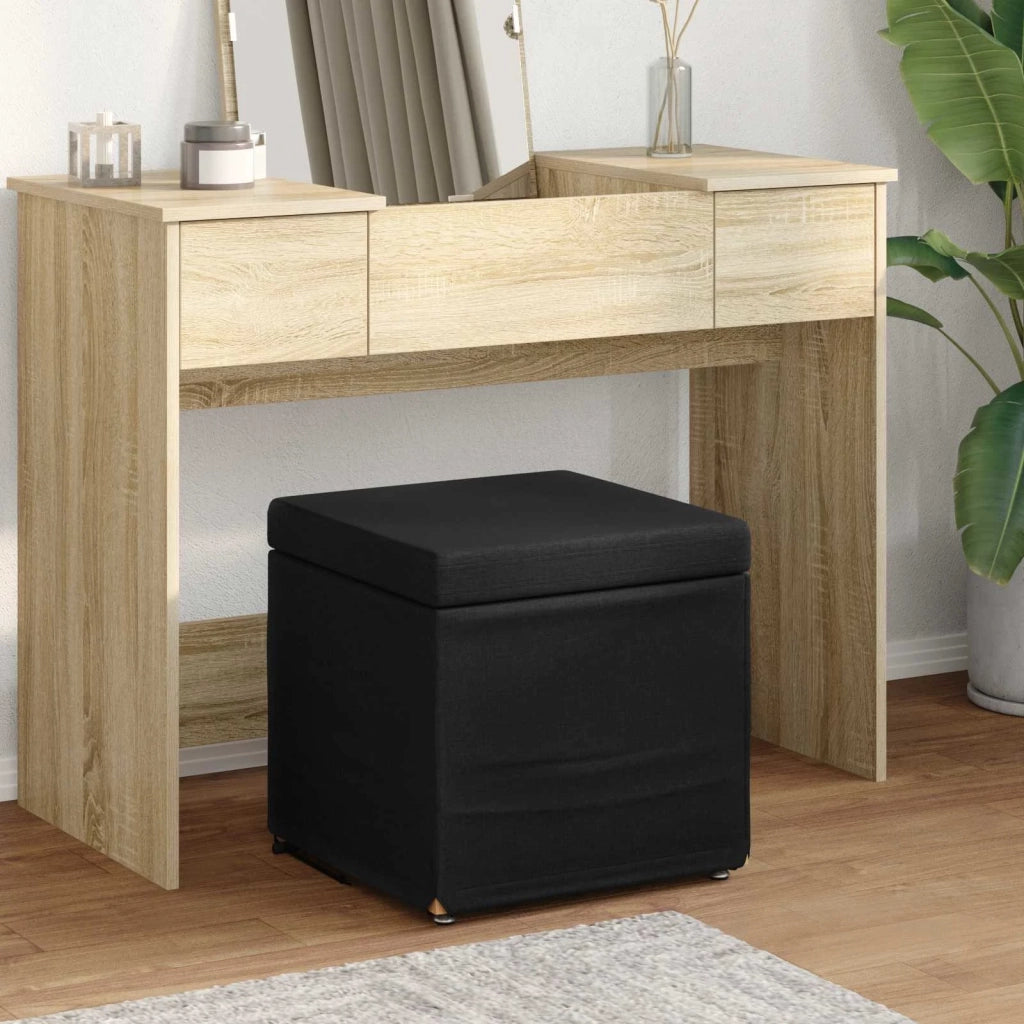 Pouf Nero 41 x 41 x 40 cm Tessuto e Legno Ingegnerizzato 876745