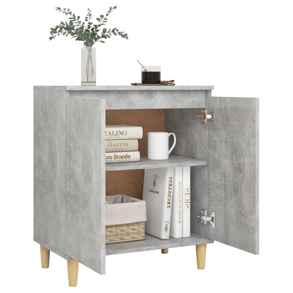 Credenza Gambe Massello Grigio Cemento 60x35x70cm Multistrato 806071