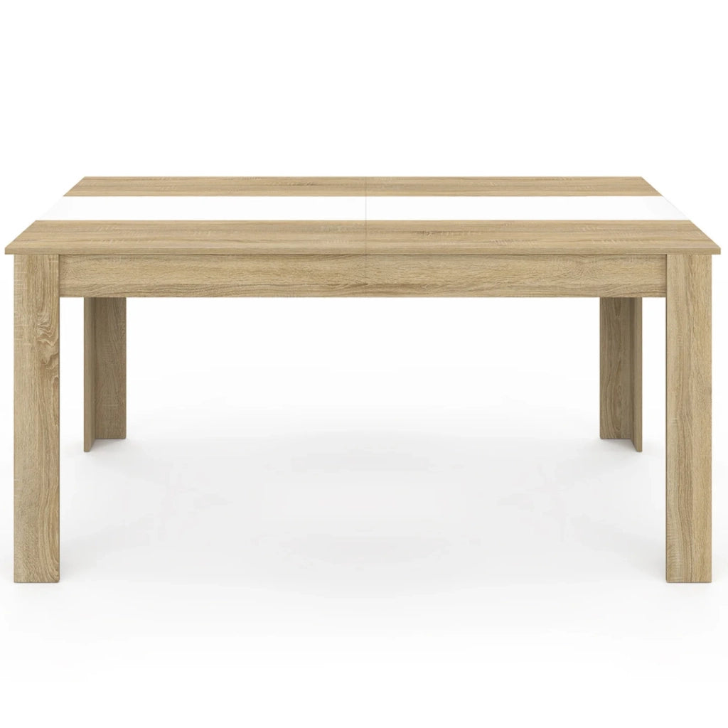 IDMarket - Tavolo da pranzo rettangolare GEORGIA per 8 persone in simil-faggio e bianco 160 x 80 cm