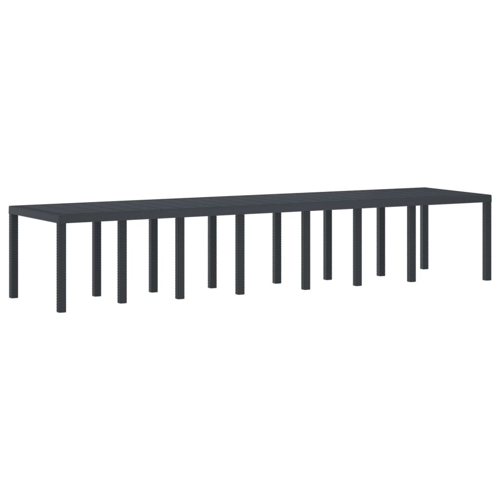 Set da Pranzo Giardino  15 Pezzi con Cuscini Antracite Polyrattan