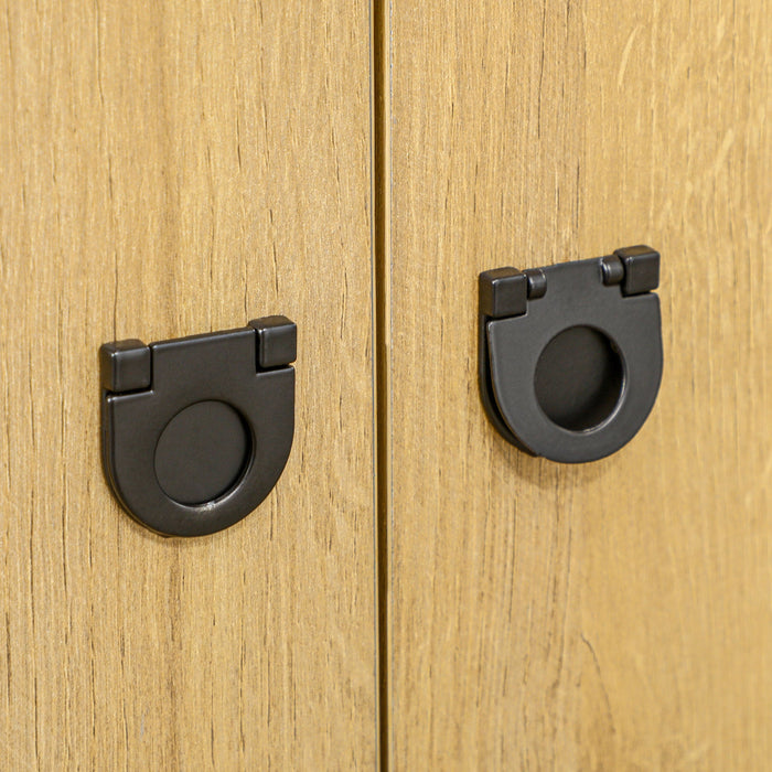 Mobiletto da Salotto 5 Ripiani 2 Ante 120x40x74 cm in Truciolato Nero