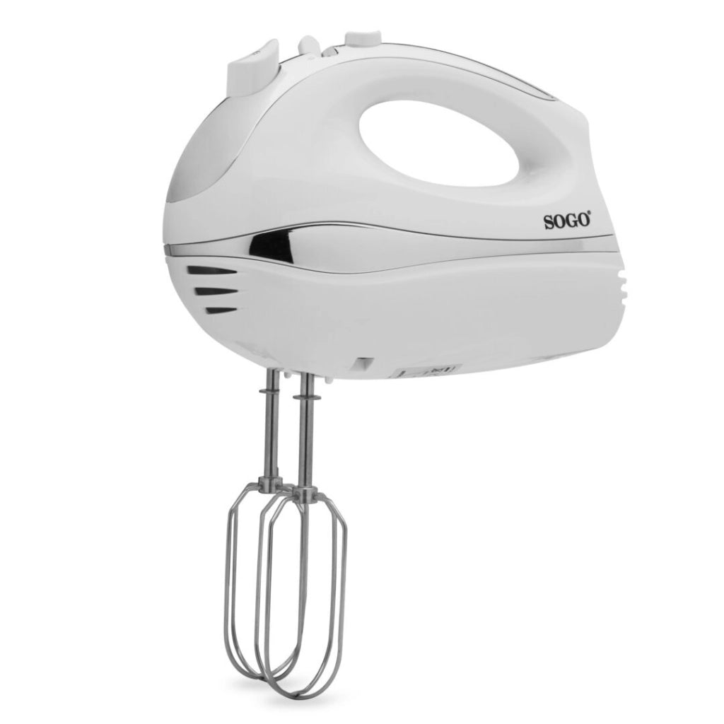 Sbattitore elettrico da cucina, 5 velocità con turbo, fruste acciaio inox per panna e ganci impasto 300W - SOGO