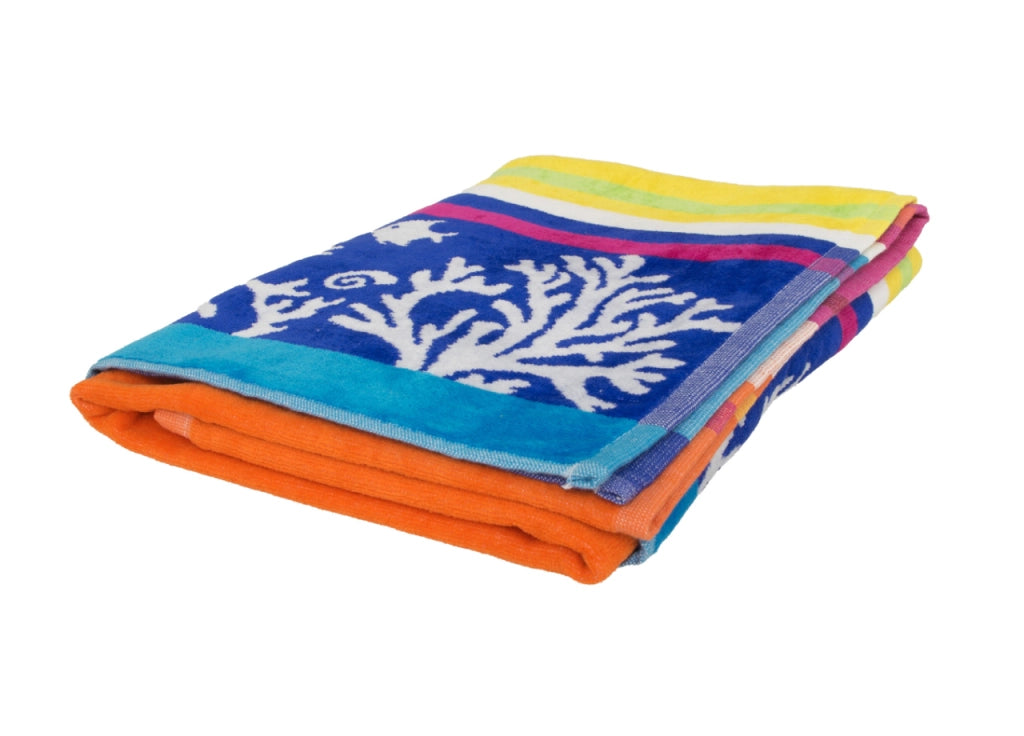 Telo Mare Jacquard Spugna Asciugamano Spiaggia Disegno Malta - Telo Mare - Multicolor