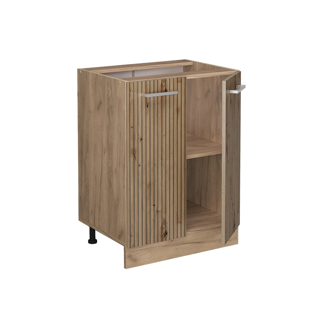 Vicco Mobiletto base cucina Rovere artigianale 60 cm senza piano di lavoro