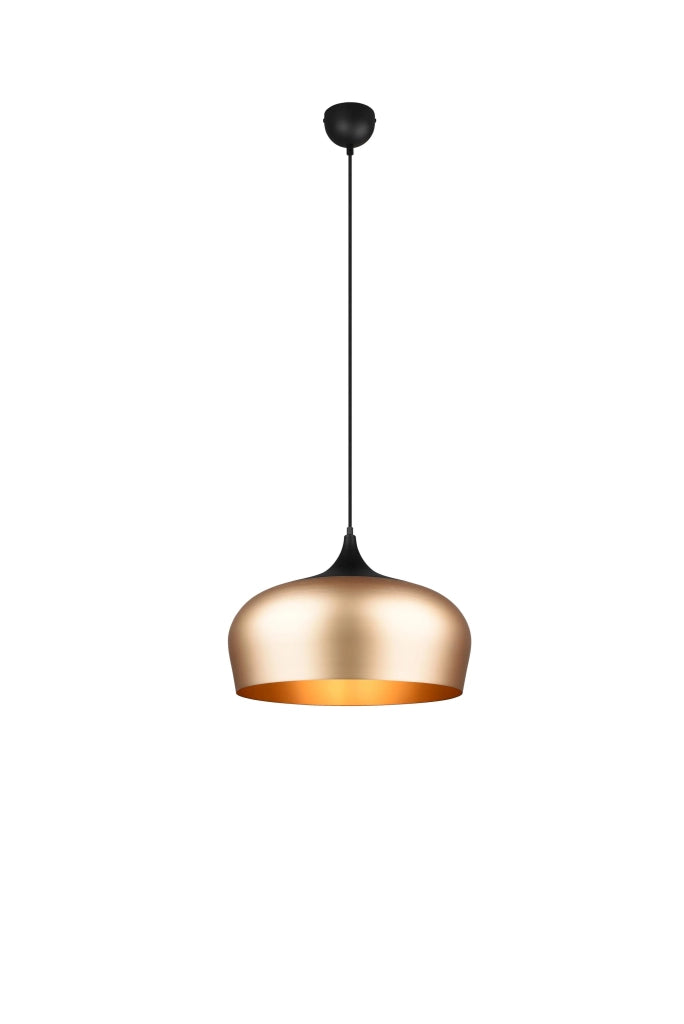 Lampada a Sospensione da Interno  E27 in Alluminio Ottone Satinato