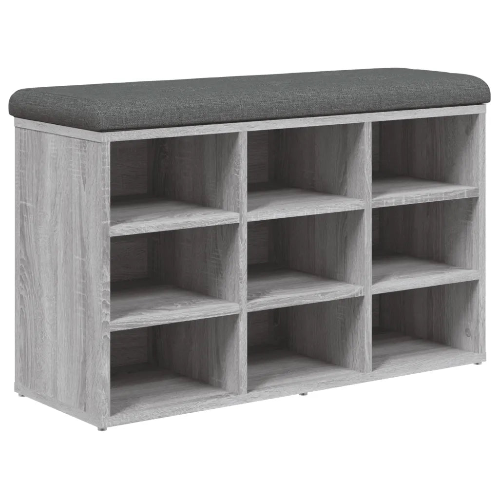 Panca Porta Scarpe-Sgabello-Panca Scarpiera Grigio Sonoma 82x32x50 cm Legno Multistrato
