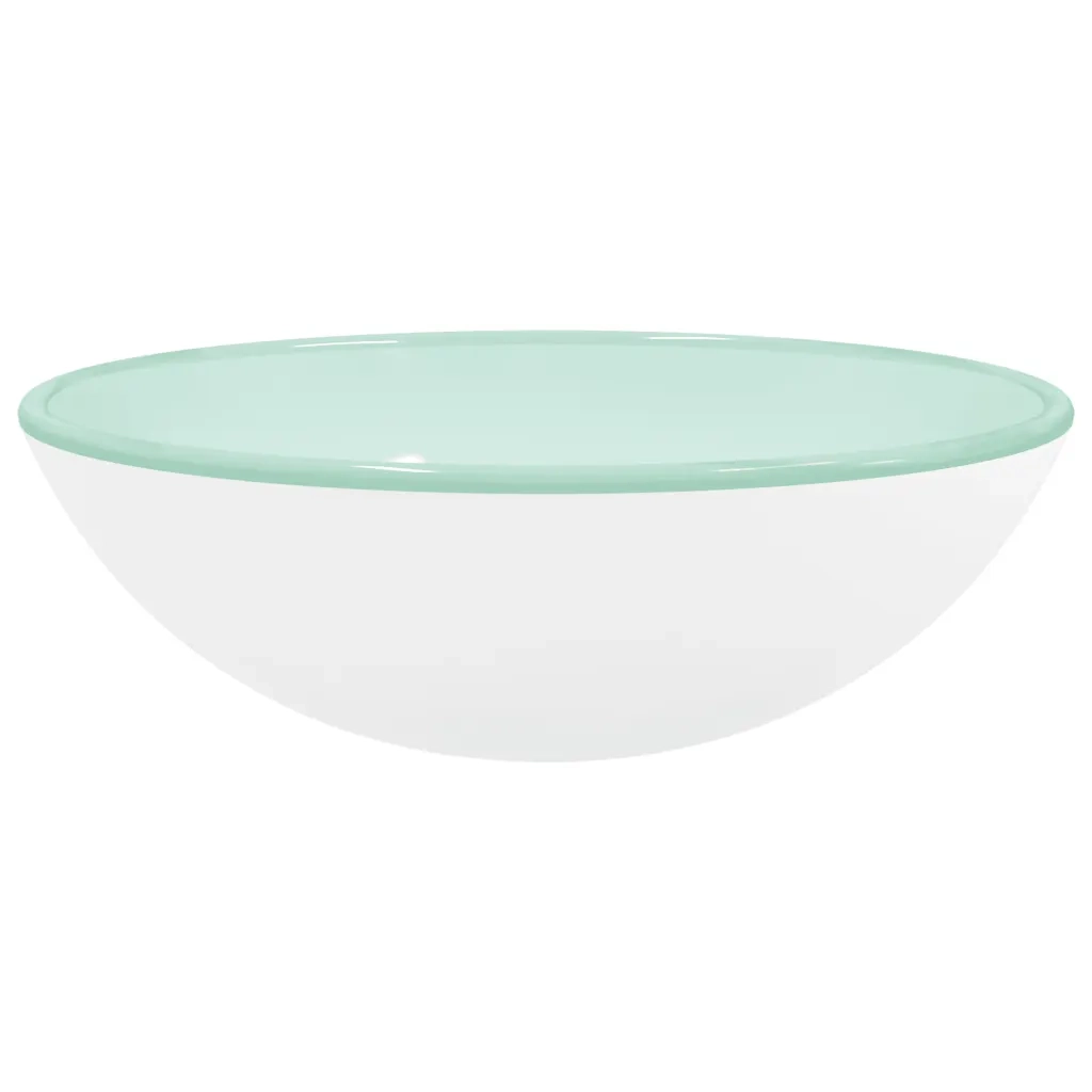 Lavandino in Vetro Temperato 42x14 cm Bianco CFW6140859