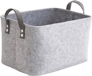 Cassetto plegabile in velluto grigio rettangolare con maniglie morbide - 38 x 28 x 24 cm