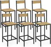 Set di 6 sgabelli da bar DETROIT con schienale sedia da cucina di design industriale