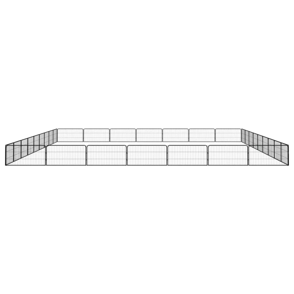 Box Cani 32 Pannelli Nero 100x50 cm Acciaio Verniciato Polvere 3115973