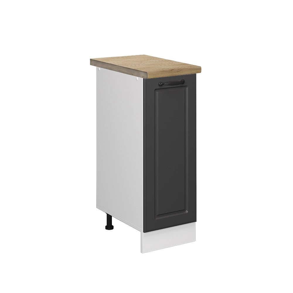 Armadio cucina dispensa alto R-Line Antracite rustico/Bianco 30 cm, PL Rovere Vicco