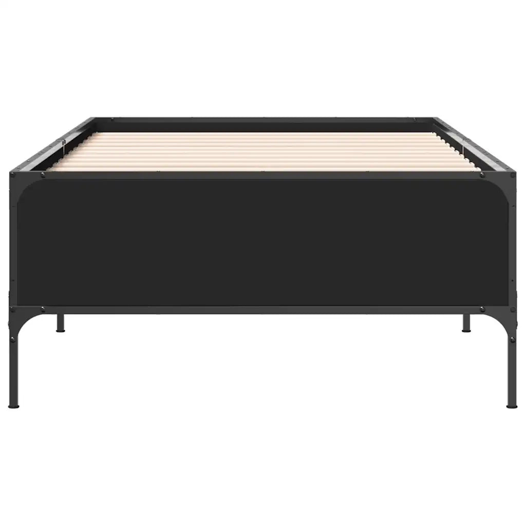 Giroletto Nero 90x200 cm in Legno Multistrato e Metallo
