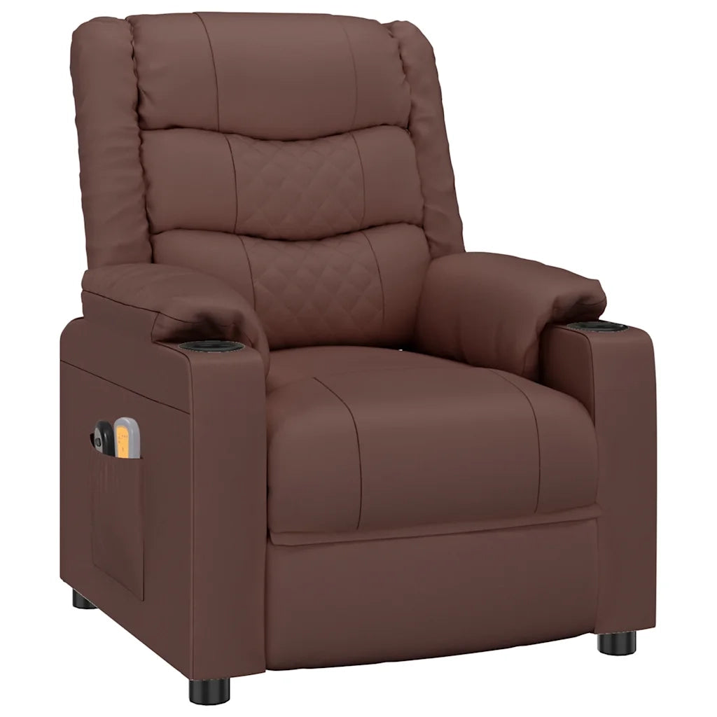 Poltrona Massaggiante Elettrica Marrone in Similpelle cod mxl 32106