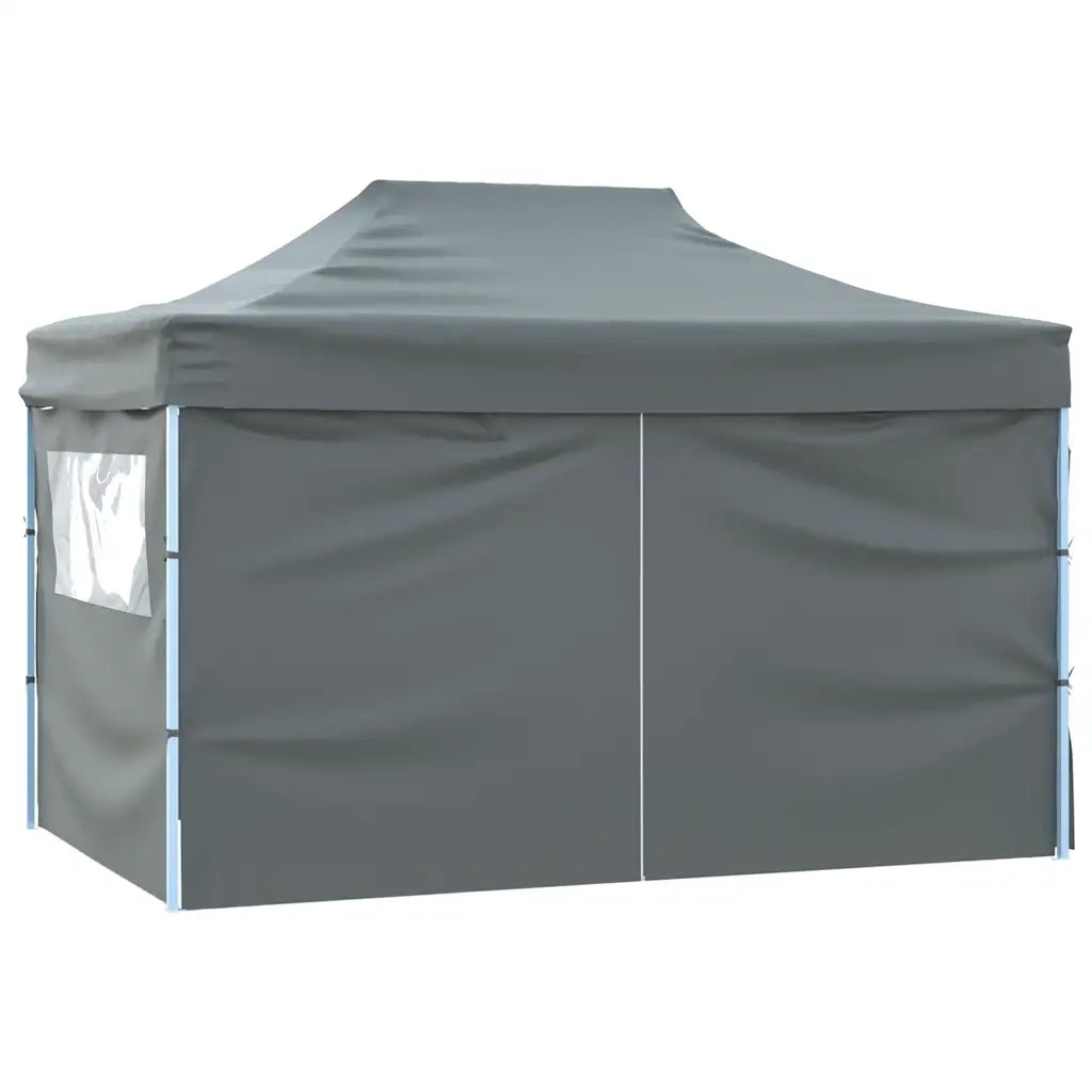 Tenda Pieghevole Pop-Up 4 Pareti Laterali-Tenda Gazebo 3x4,5 m Antracite