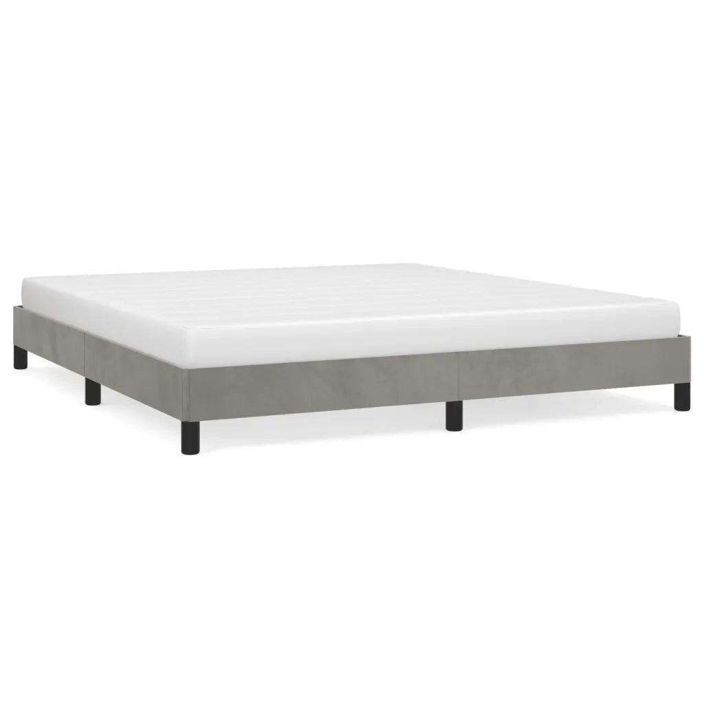 Giroletto senza Materasso Grigio Chiaro 160x200 cm Velluto 346982