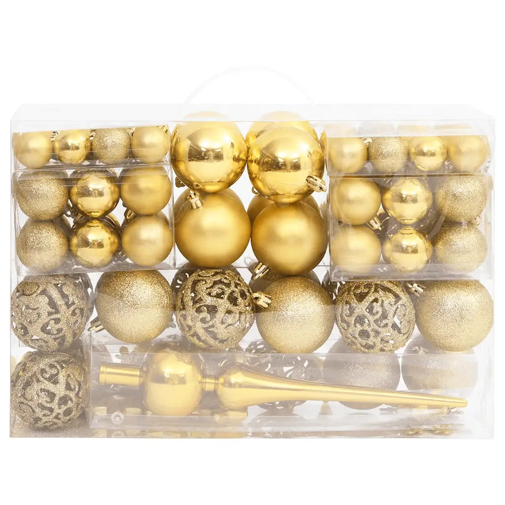 Set Palline di Natale 111 pz-Decorazioni natalizie Oro in Polistirene