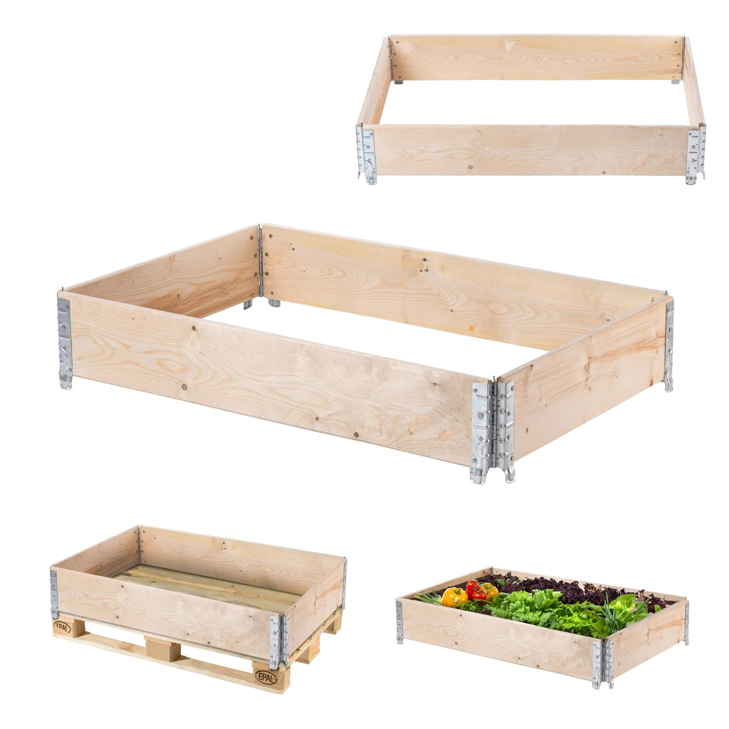 KADAX Prolunga per pallet in legno 120 x 80 cm Contenitore per erbe aromatiche