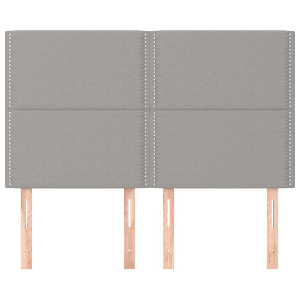 Testiera-Testata Decorativa Grigio Chiaro 144x5x118/128 cm Tessuto 453095