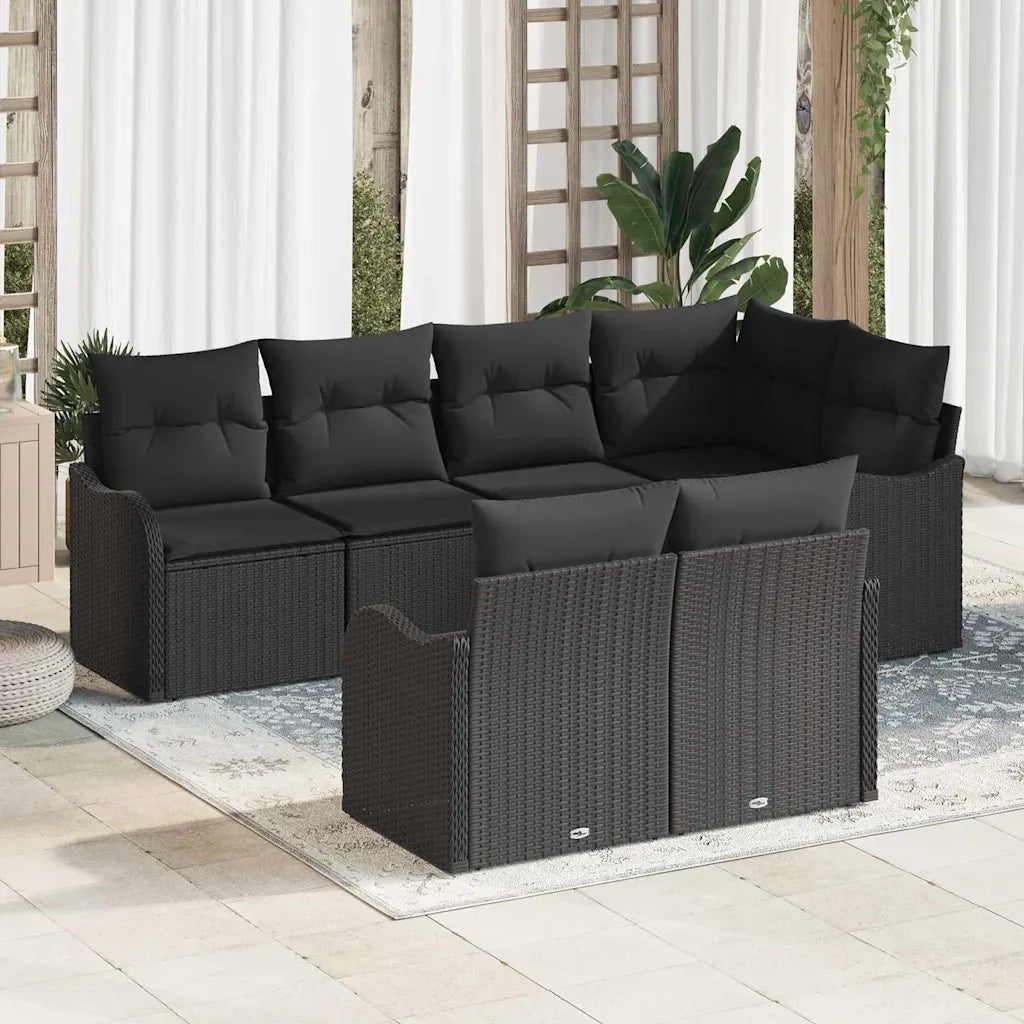 Set Divano da Giardino Nero polyrattan 3345743