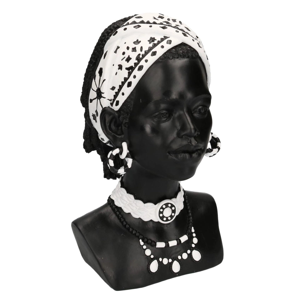 Statua in resina busto donna africana cm 18x20xh30