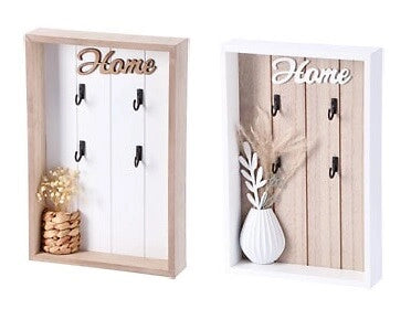 1 Pezzo Portachiavi da Parete in Legno MDF 20 x 4,5 x 30 cm 2 Modelli