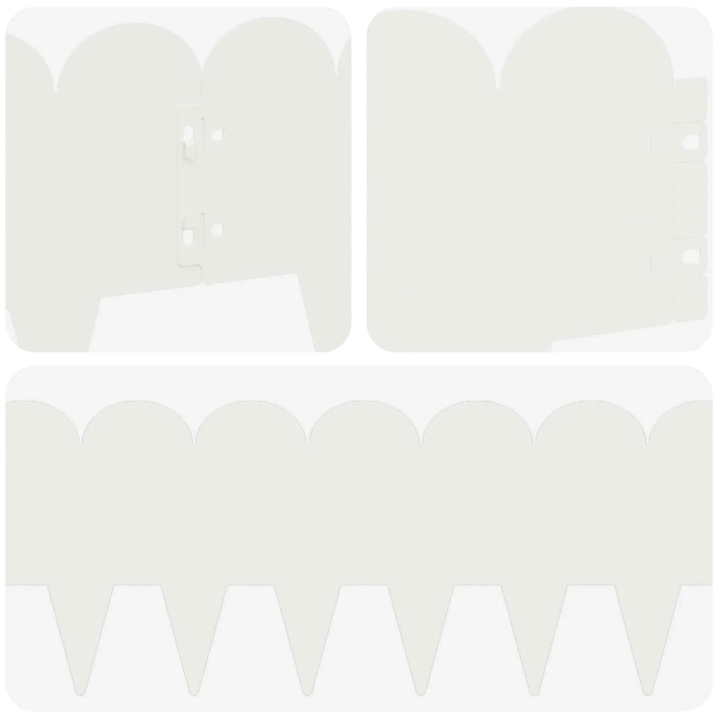 Bordura per Prato 30 pcs 103 x 20 cm Acciaio Bianco 8008677
