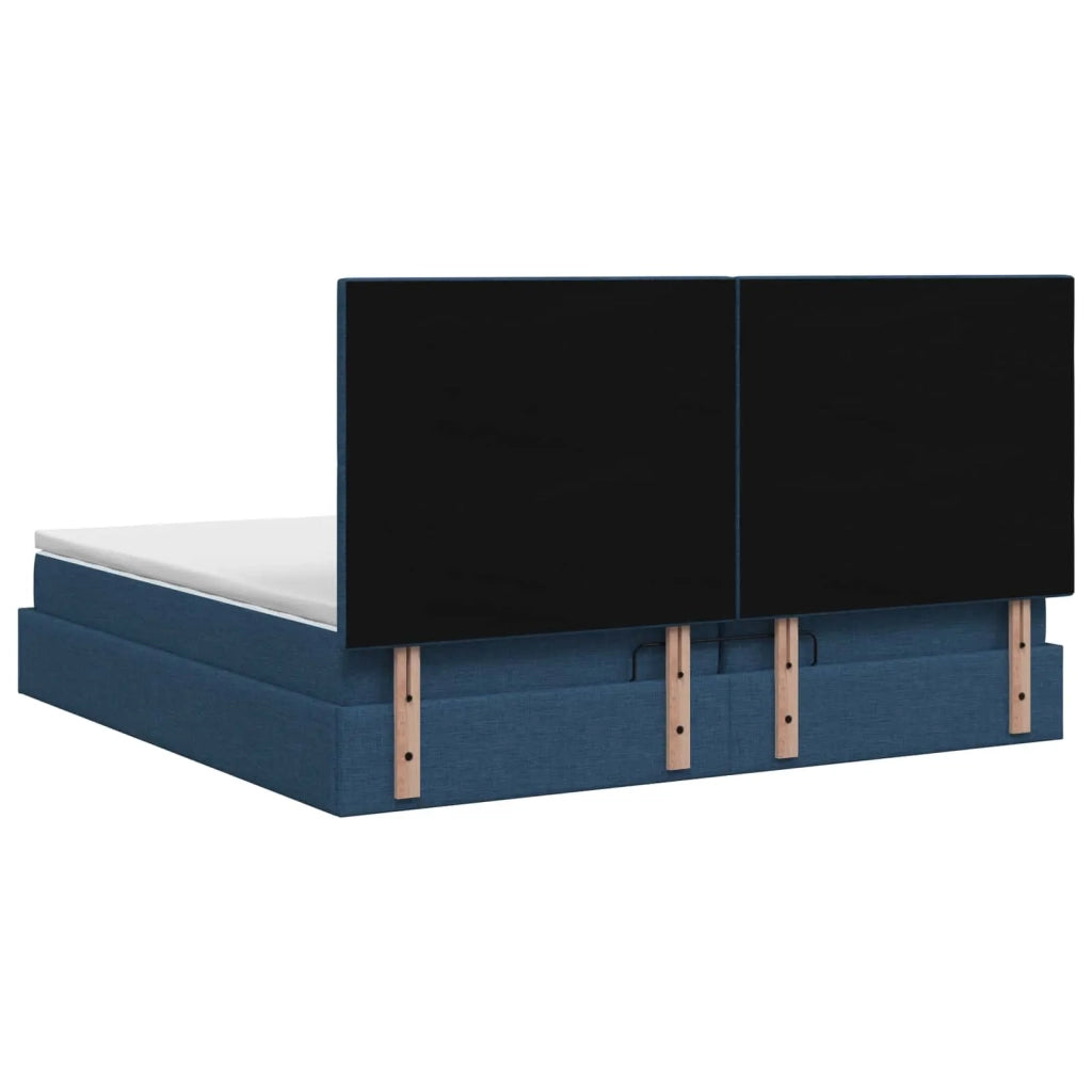Letto ottomano con materasso Blu 200 x 200 cm Tessuto 3457521