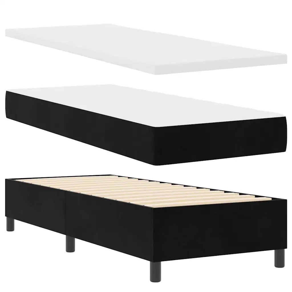 Letto a molle con materasso Nero 80 x 200 cm Velluto 3344542