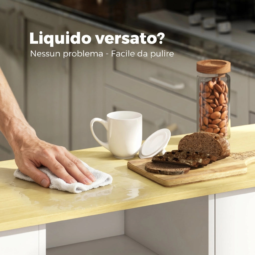 Armadio Cucina con Cassetti e Ripiano Regolabile ¨C zephmum ¨C Bianco
