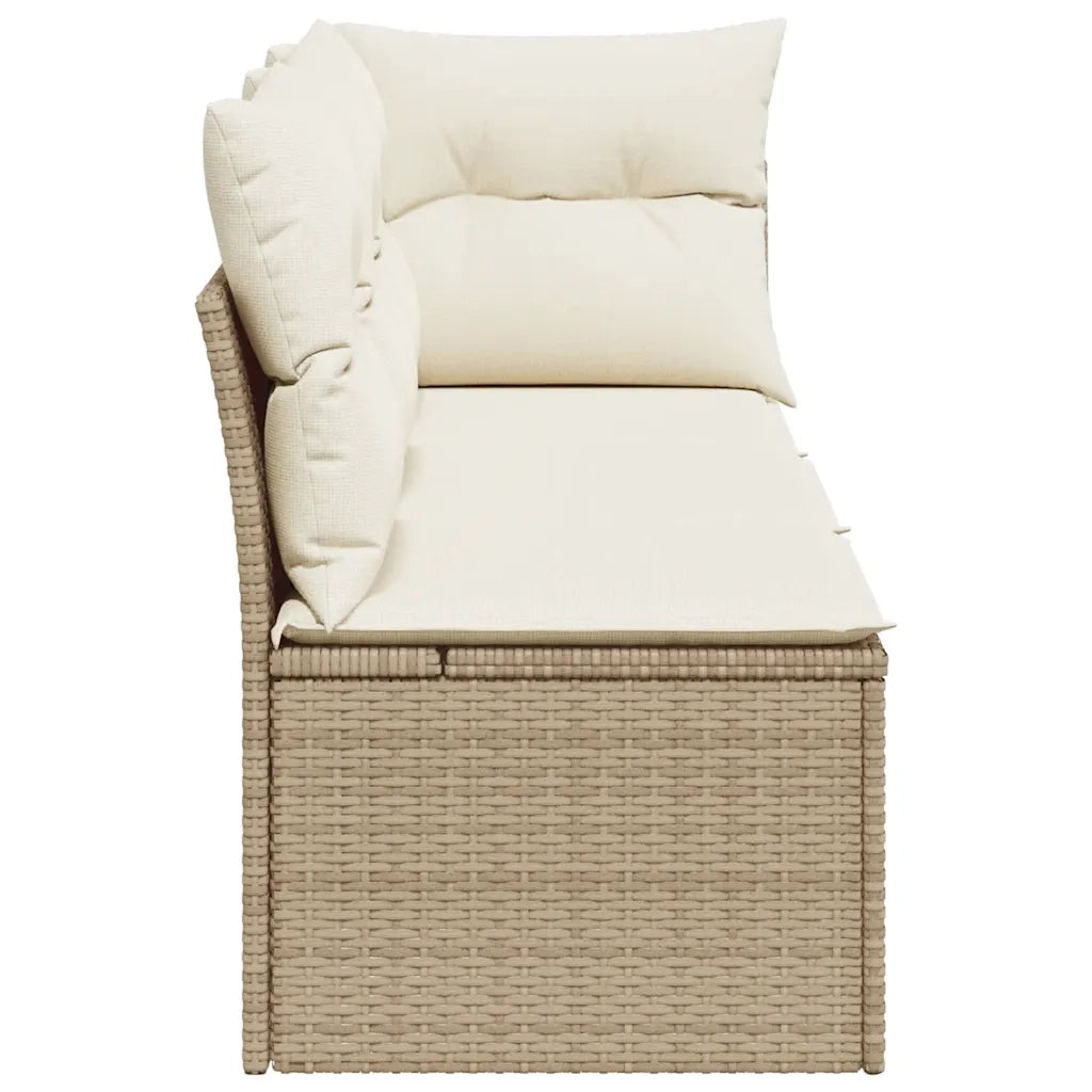 Divano da Giardino con Cuscini a 3 Posti-Sofa da giardino Beige in Polyrattan 828769