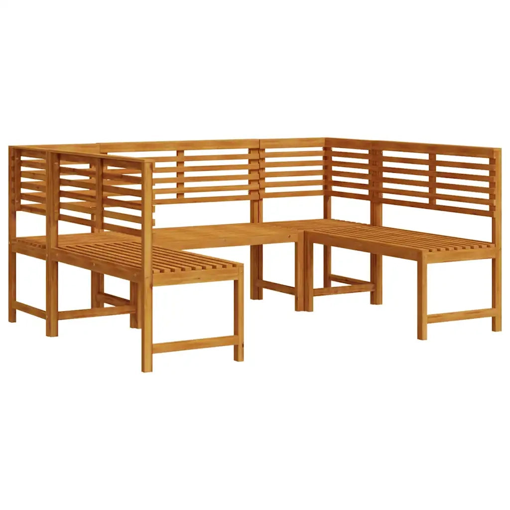 Set Panchina da Giardino 5 pcs Marrone Legno di Acacia Massello 3328690