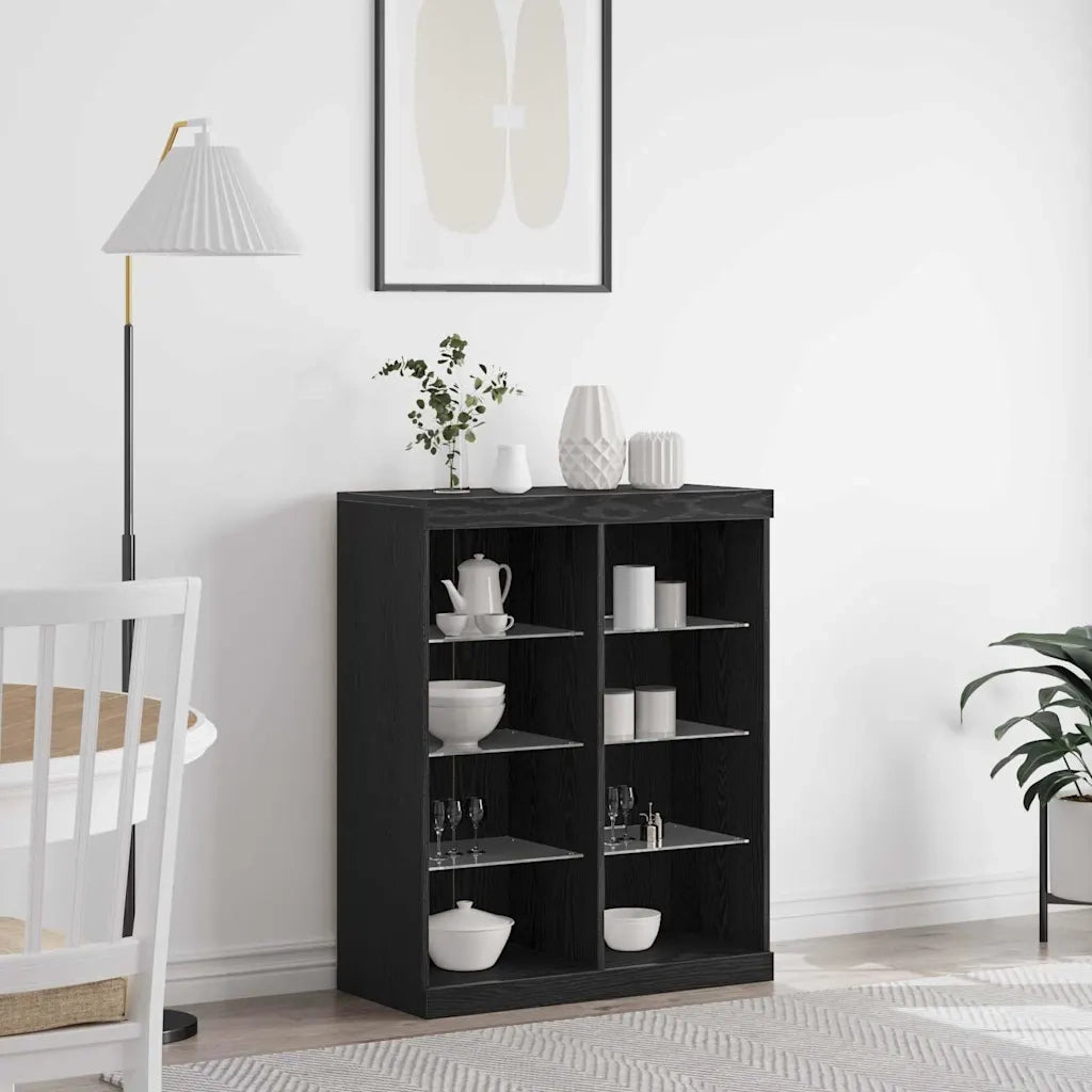 Credenza-Buffet-Armadio da cucina Rovere nero 41 x 37 x 100 cm Legno multistrato 765758