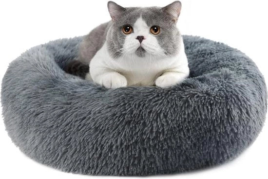 Letto caldo per gatti - Migliora il sonno e mantiene i gatti indoor caldi - Lavabile e non scivola - Grigio scuro - 40cm