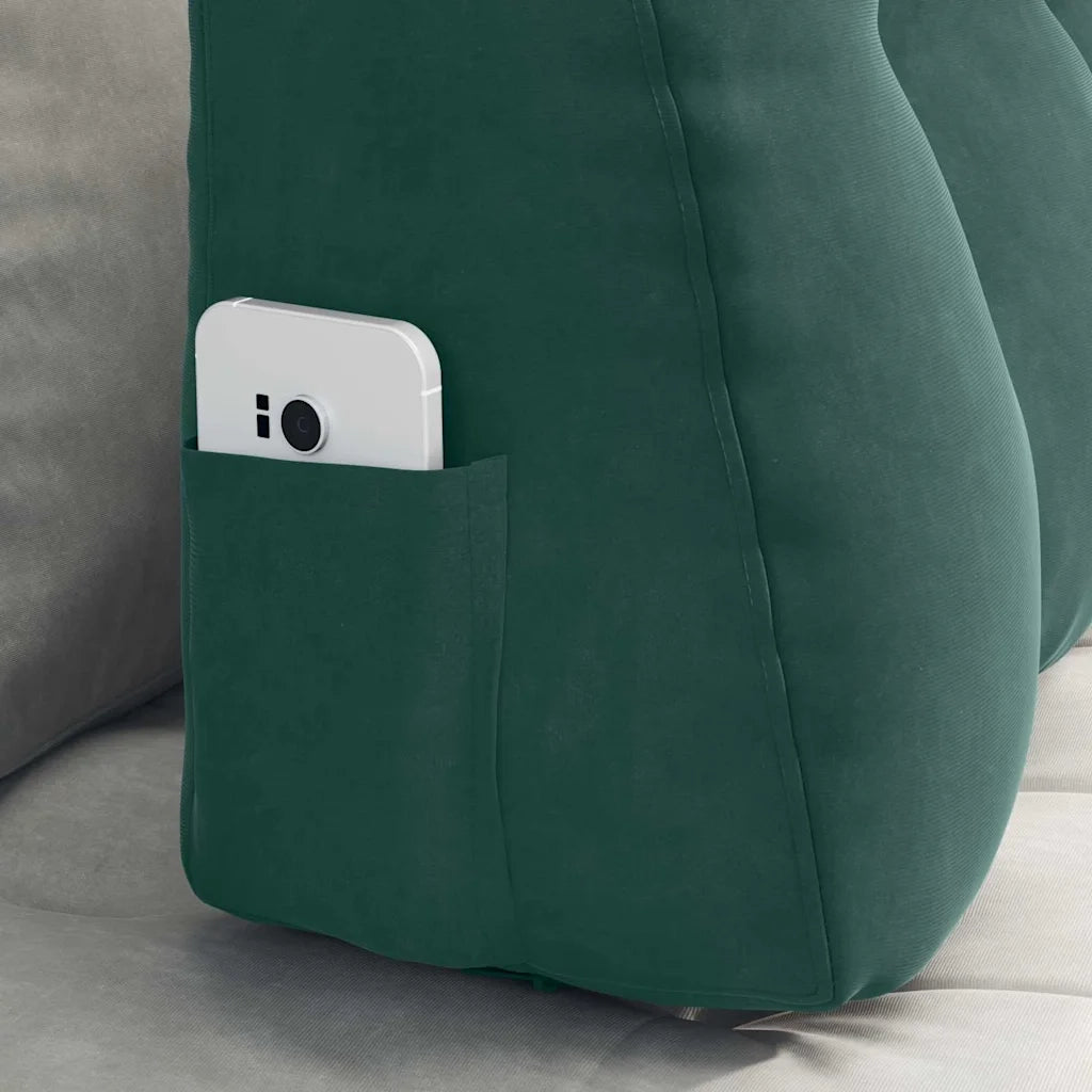 Cuscino per Schiena Verde Scuro 80 x 24 x 50 cm Velluto 42014431