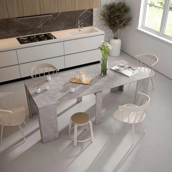 Consolle allungabile, 220, Per 10 persone,  Tavolo da pranzo, Cemento RF2630