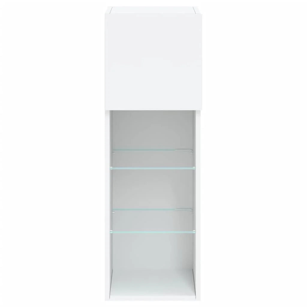 Mobile TV multimediale scaffale TV credenza mobile TV per sala da pranzo soggiorno camera da letto con luci LED 30,5 x 30 x 90 cm bianco 02_0026590