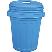 BIDONE IMMONDIZIA + COPERCHIO A VITE  BLU LT 70 CM 45 H.CM 62