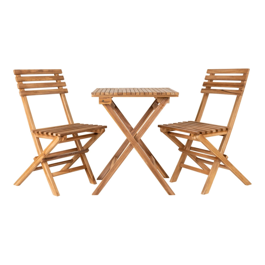 Set di 3 Mobili da Giardino Cuenca, Marrone, Legno, 60x60x75 cm