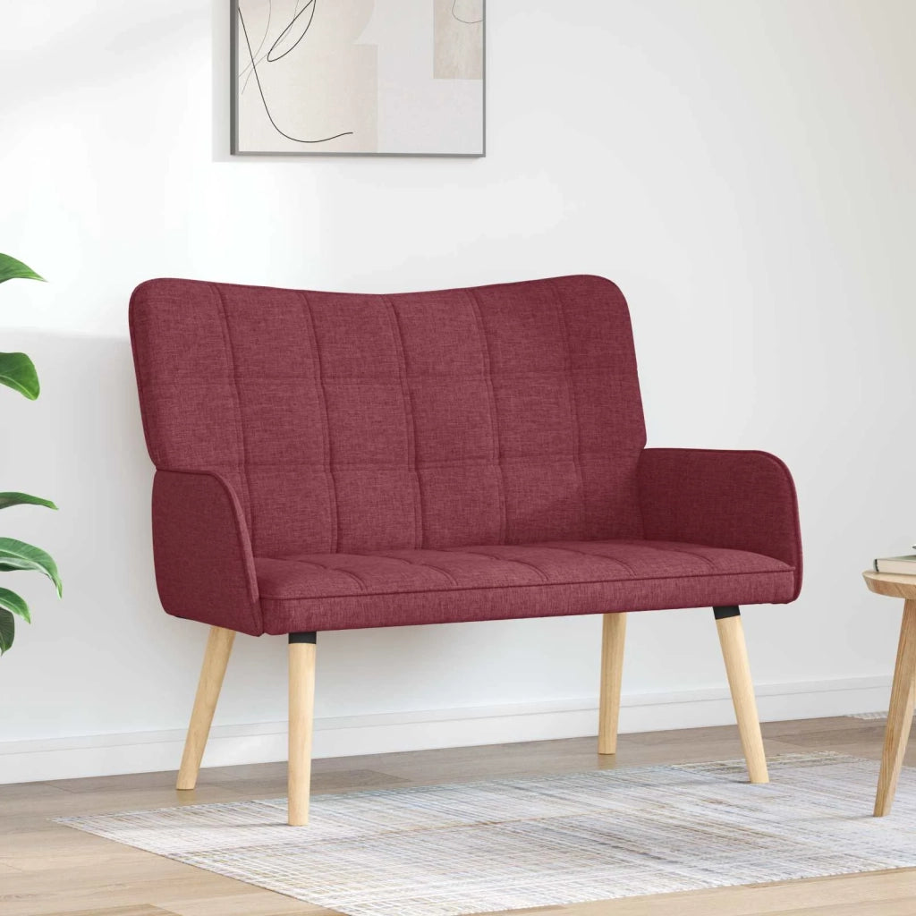 Sofa a Due Posti Rosso vino 115 x 61 x 87 cm Tessuto